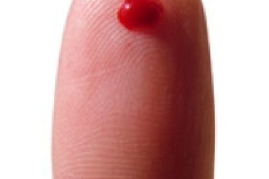 Finger-prick-with-blood